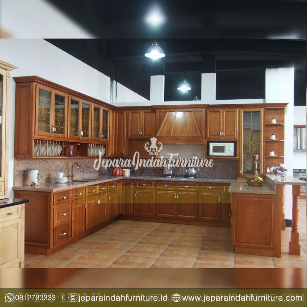 Almari Rak Dapur Minimalis Kayu  Jati Kitchen Cabinet 