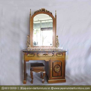 Meja Rias Jati Antik Ukiran Mawar