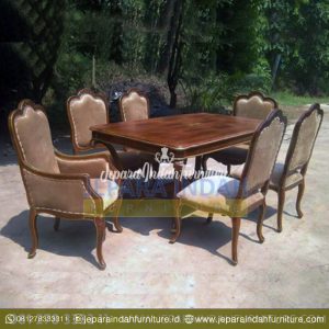 Meja Makan Set Kursi Jati Trasdisional Antik