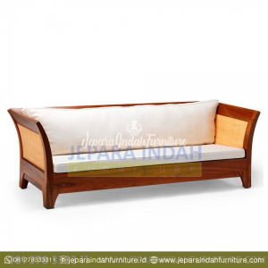 Sofa Jati Karmin Rattan 3 Dudukan Bantalan