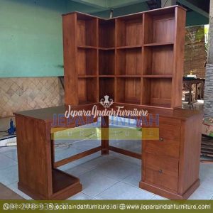 Meja Belajar Anak Model Sudut Minimalis Jati