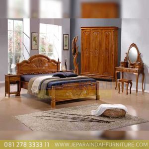 Jual Set Kamar Tidur Jati Ukir Kartini Jepara