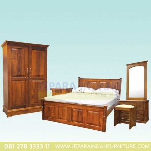 Jual Set Kamar Tidur Minimalis Regina Kayu Jati
