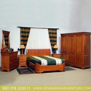 Jual Set Kamar Tidur Utama Ardeen Minimalis Jati