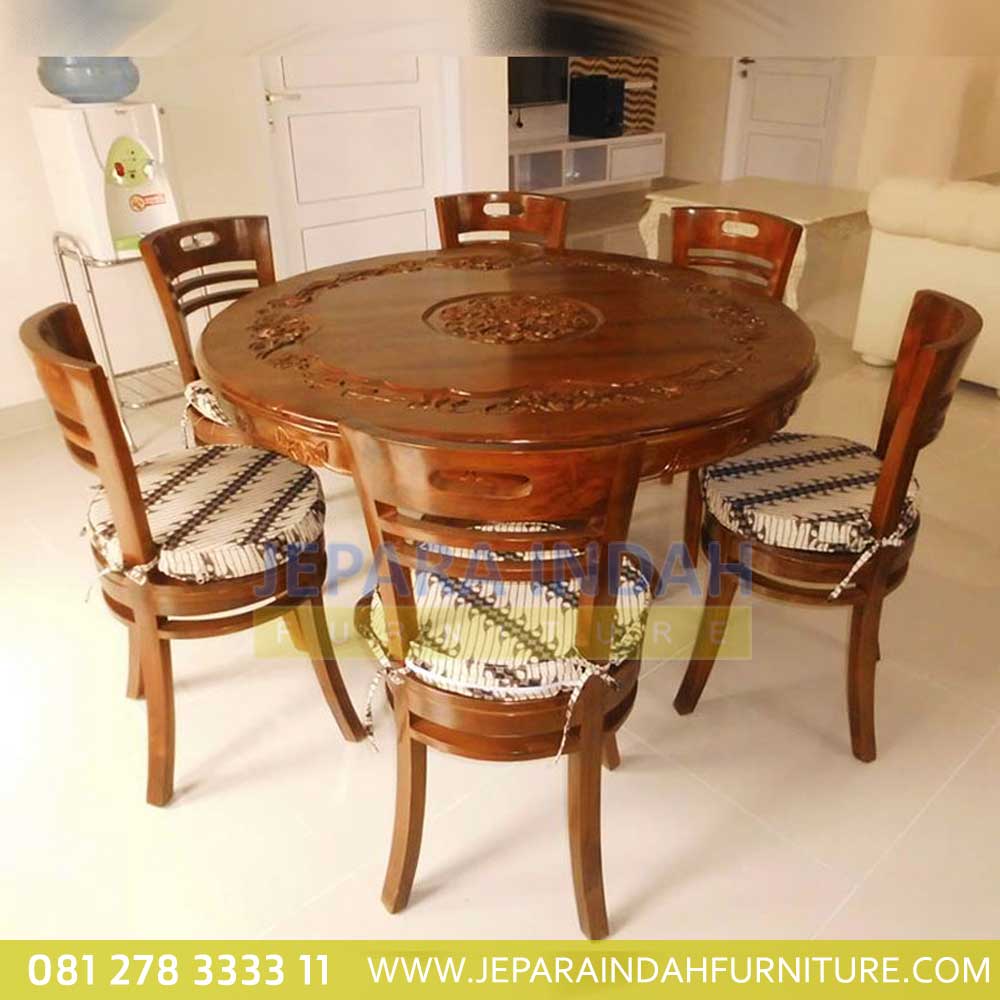 Jual Set Kursi Meja Makan Resto Anisa Ukiran Jati