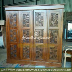 Jual Lemari Pakaian 4 Pintu Minimalis Model Kawung