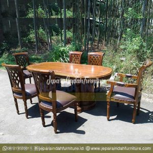 Jual Meja Makan Jati Satu Set 6 Kursi Salina