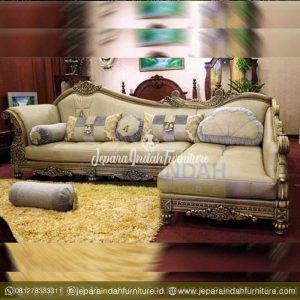 Jual Sofa Sudut Mewah Ruang Tamu Ukiran Klasik Elegant