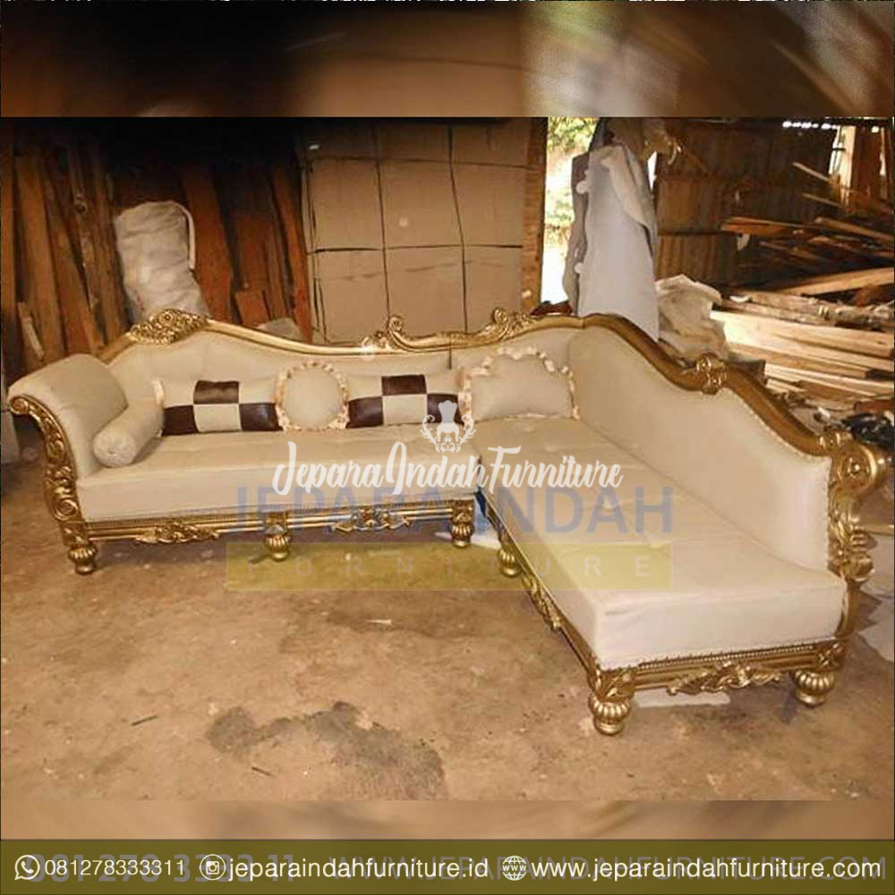 Jual Sofa Sudut Mewah Ruang Tamu Ukiran Klasik