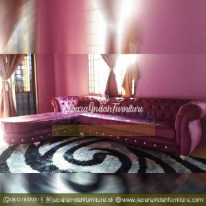 Jual Sofa Tamu Sudut Istimewa Kain Pink