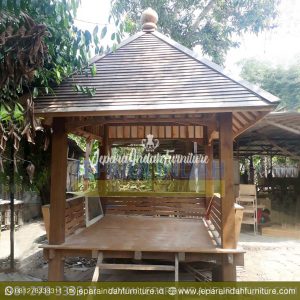 FTT GZB 013 Gazebo Kayu Jati Minimalis Modern Harga Murah