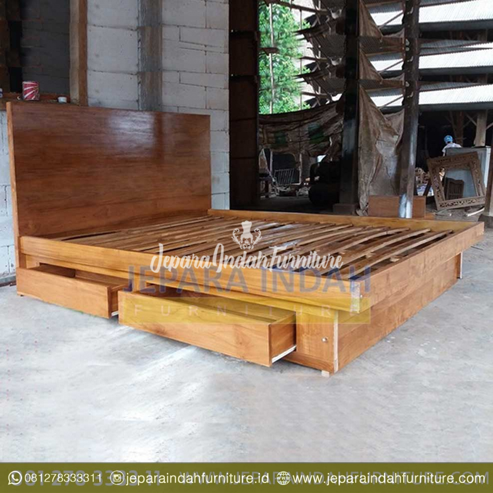 Pusat Jual Ranjang Kamar Jati Minimalis Laci