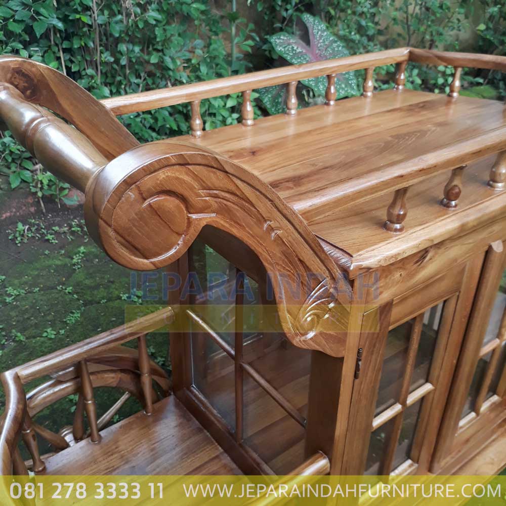 Harga Jual Meja Teh Model Trolley Ukir Jati Indah