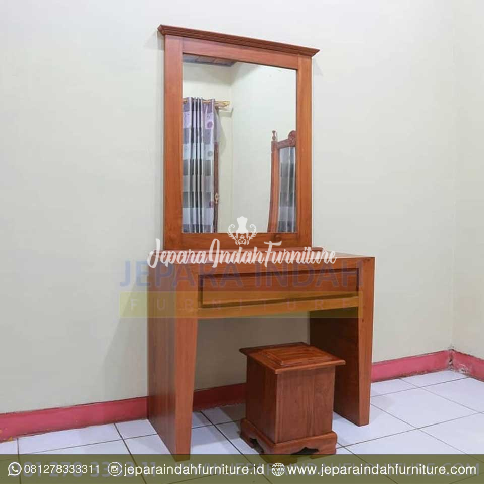 Meja Rias Jati Minimalis Natural