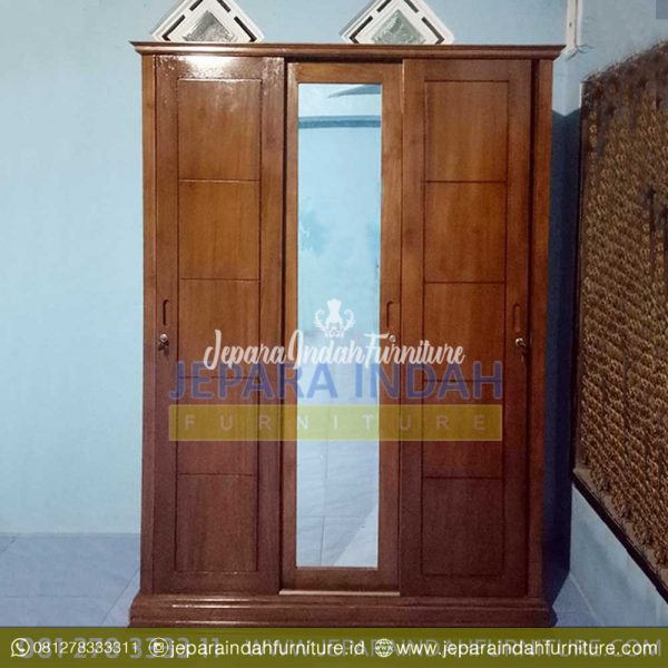 Toko Jual Almari Baju Minimalis 3 Pintu Sliding (BRF LMP 039)