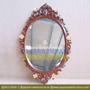 Harga Jual Cermin Hias Oval Ukir Mawar (HDF PCH 001)