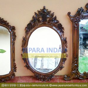 Pusat Jual Cermin Hias Oval Ukir Anggur (HDF PCH 003)