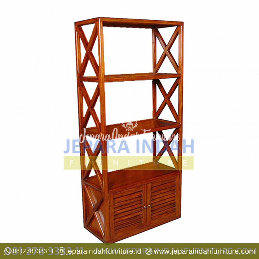 Harga Jual Rak Hias Jati Side Cross (HDF RKH 003)