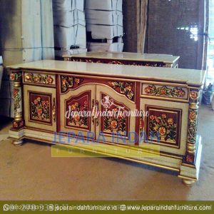 Pusat Jual Bufet Jati Ukir Mawar Mewah (LRF BFS 010)