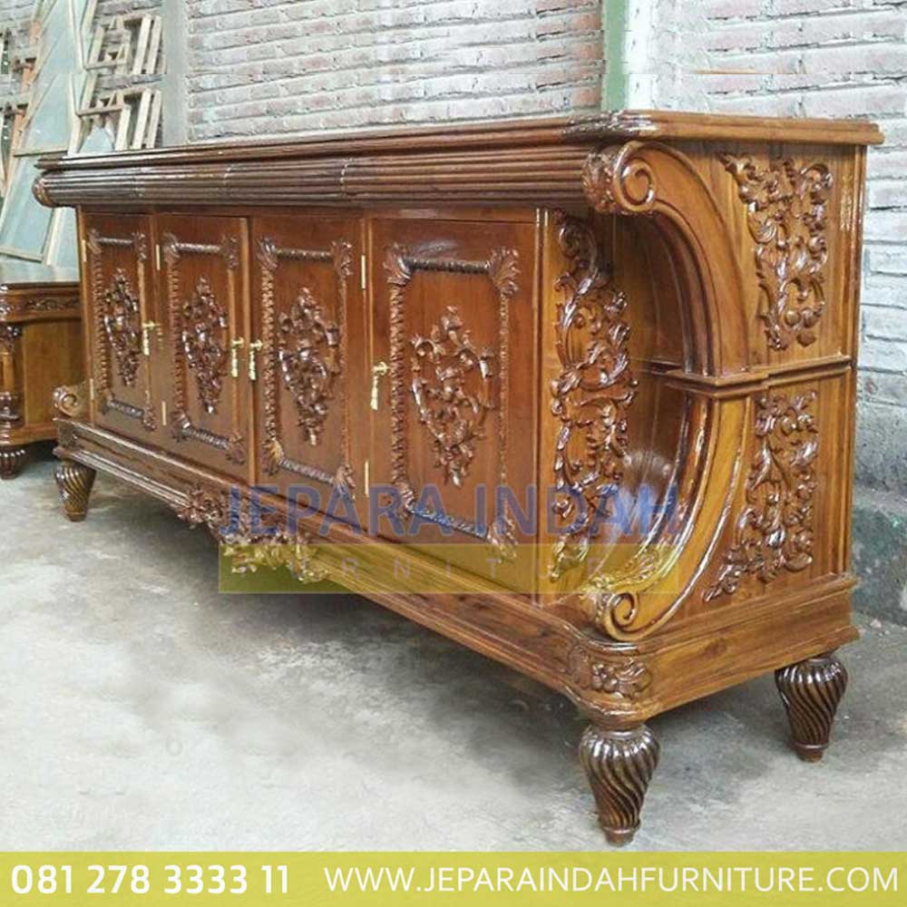 Pusat Jual Buffet Jati Mewah Rafles Ukir Jepara (LRF BFS 013)