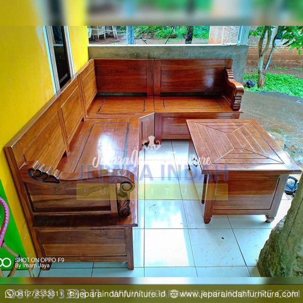 Harga Jual Kursi Tamu Sudut Jati Minimalis (LRF KTS 006)