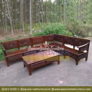 Harga Jual Kursi Tamu Sudut Jati Klasik (LRF KTS 007)