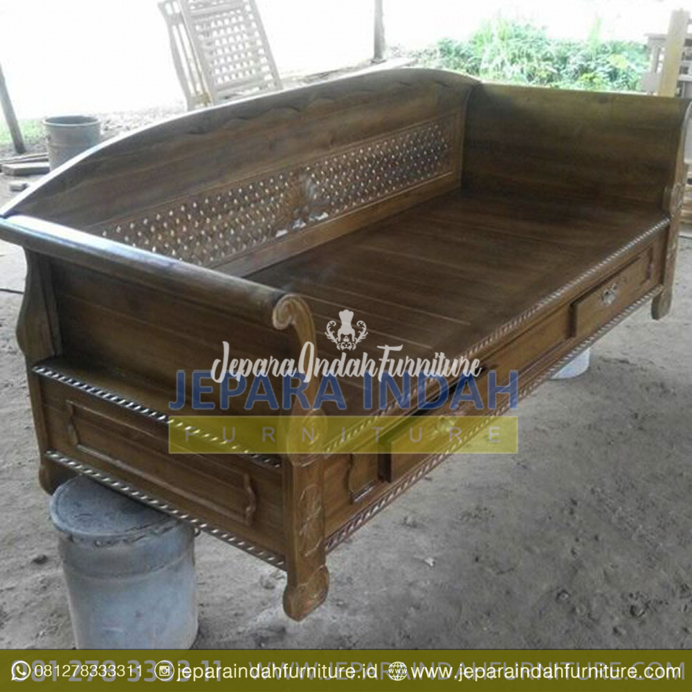 Pusat Jual Bale-Bale Ukir Jati Indah 2 Laci (LRF SFB 015)