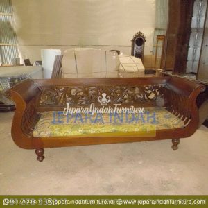 Harga Jual Sofa Bed Ukir Jati Klasik Lengkung (LRF SFB 018)