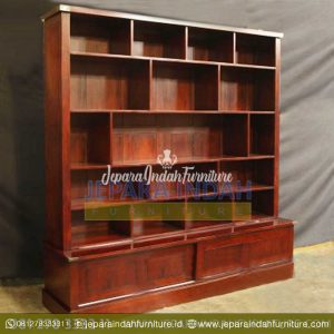 Harga Jual Bufet Rak Buku Jati Minimalis (OFF LRB 003)