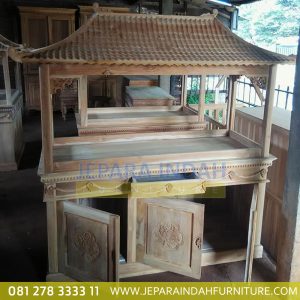 Info Jual Lemari Aquarium Jati Ukir Bunga 3 Pintu (HDF LAQ 001 3D)