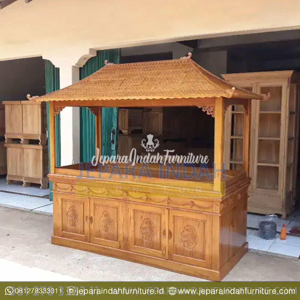 Toko Jual Cabinet Aquarium Jati Ukir Bunga Mewah (HDF LAQ 001 4D)