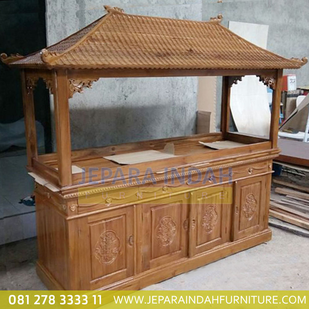 Pusat Jual Cabinet Aquarium Jati Ukir Bunga Mewah (HDF LAQ 001 4D)