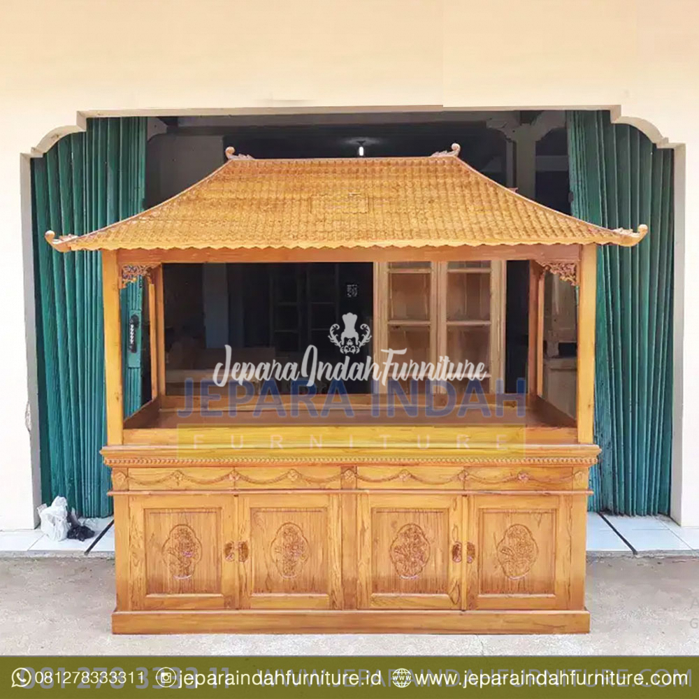 Harga Jual Cabinet Aquarium Jati Ukir Bunga Mewah (HDF LAQ 001 4D)