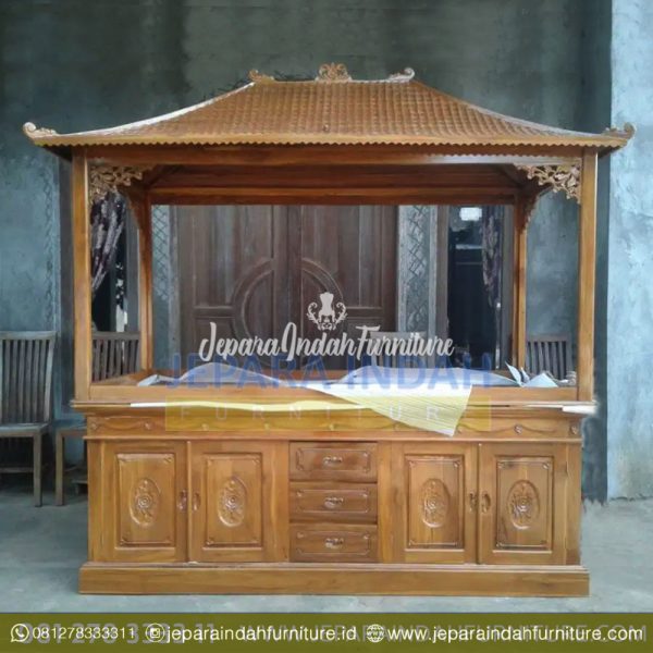 Harga Jual Bufet Aquarium Jati Ukir Bunga Elegant (HDF LAQ 001 5D)