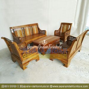 Harga Jual Set Kursi Tamu Jati Sarang Semut Minimalis Klasik (LRF SKT 031)