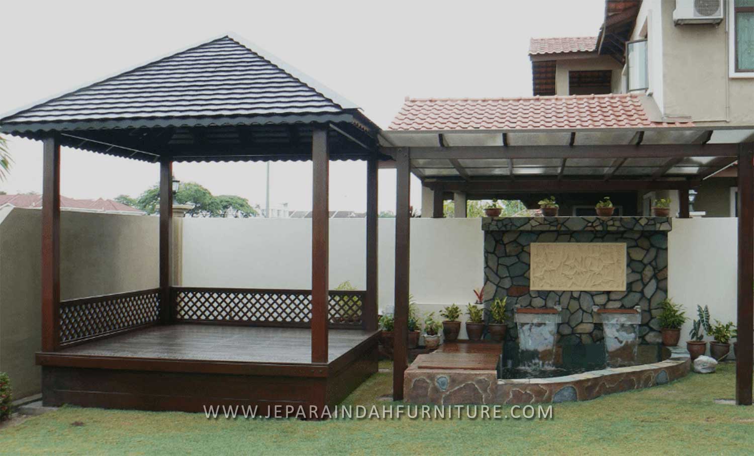 Gazebo Besar Minimalis Untuk Taman Rumah