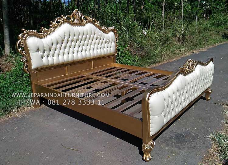 Tempat tidur mewah gold leaf kualitas bagus dan harga murah