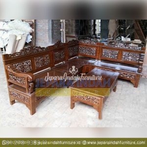 LRF KTS 012 Kursi Tamu Sudut Ukir Klasik Mewah