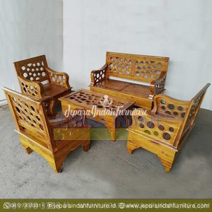 LRF SKT 034 Set Kursi Tamu Kayu Jati Model Donat Harga Murah