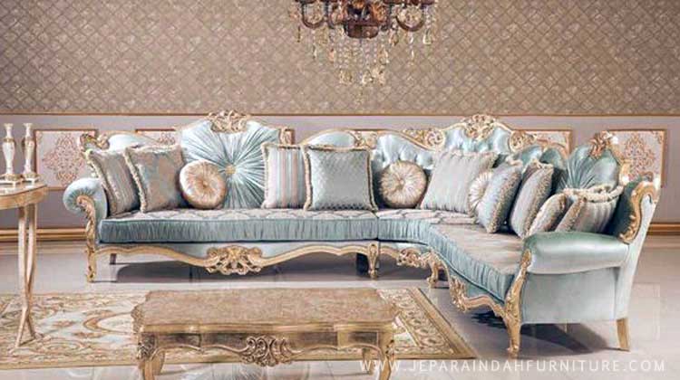 sofa sudut mewah ruang tamu rumah