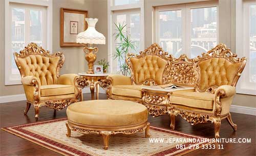 Furniture Jati Jepara Untuk Ruang Keluarga Konsep Glamour Mewah