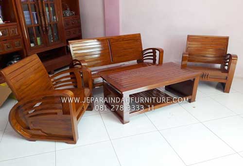 Kursi Tamu Kayu Jati Minimalis Modern Kekinian