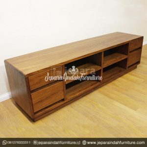Jual Meja rak tv kayu jati minimalis 4-laci (BRF MTV 006)